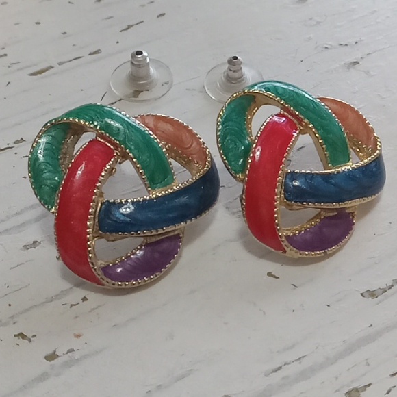Colorful Love Knot Prced Earrings - Picture 4 of 6